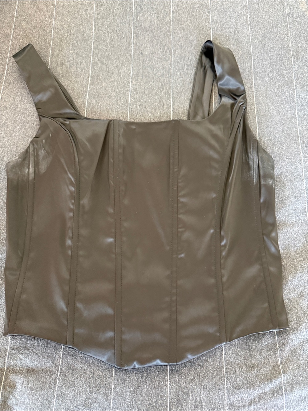 Satin (looks like Faux Leather) Corset Bustier